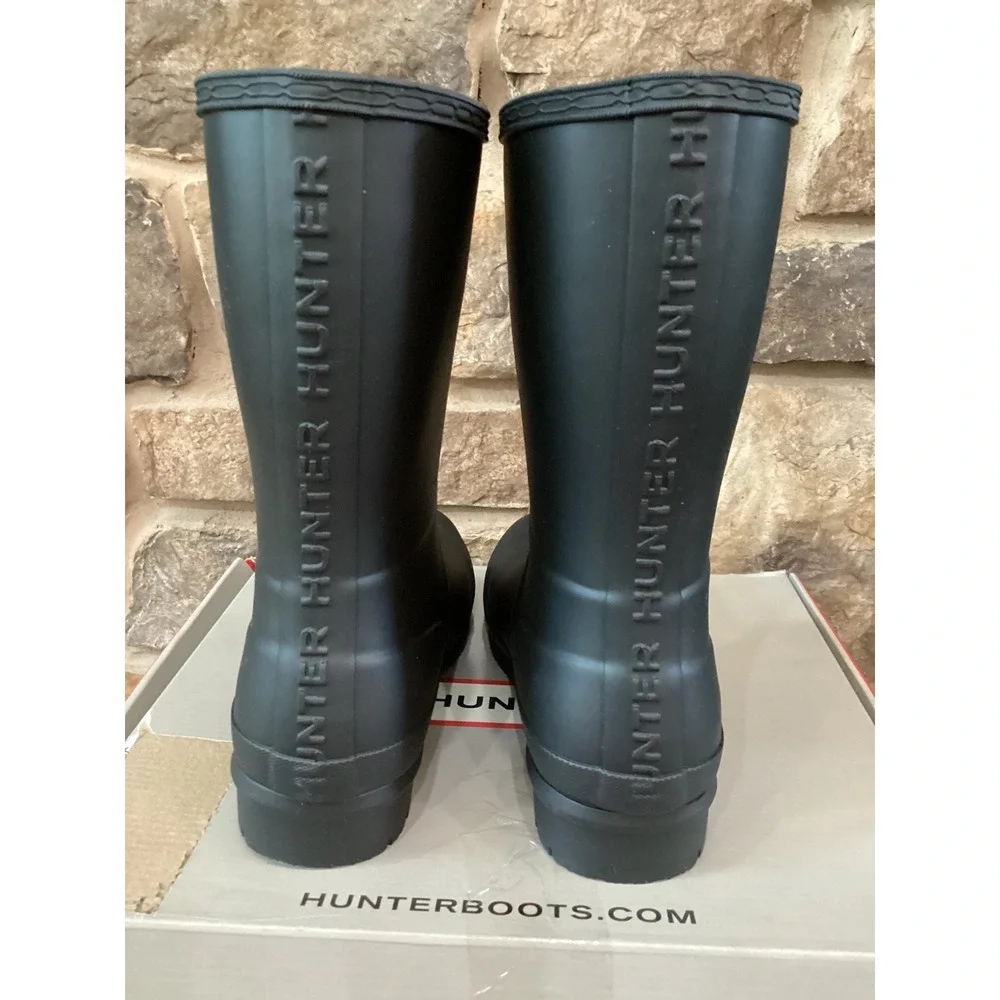 Hunter Liberty Women Size 8 Tall Rain Boots Black Waterproof New